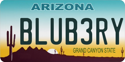 AZ license plate BLUB3RY