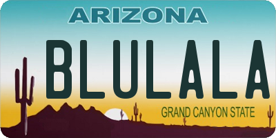 AZ license plate BLULALA