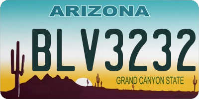 AZ license plate BLV3232