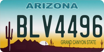 AZ license plate BLV4496