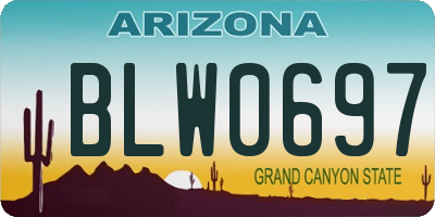 AZ license plate BLW0697