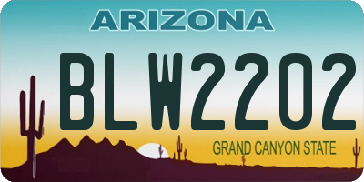 AZ license plate BLW2202