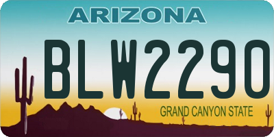 AZ license plate BLW2290
