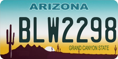 AZ license plate BLW2298