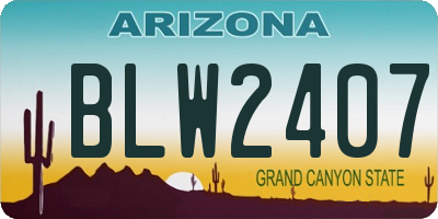AZ license plate BLW2407