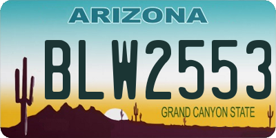 AZ license plate BLW2553