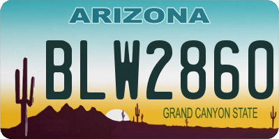 AZ license plate BLW2860
