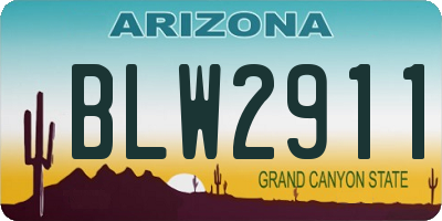 AZ license plate BLW2911
