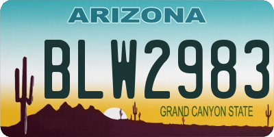 AZ license plate BLW2983