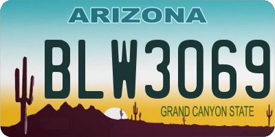 AZ license plate BLW3069