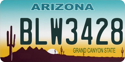 AZ license plate BLW3428