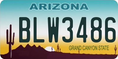 AZ license plate BLW3486