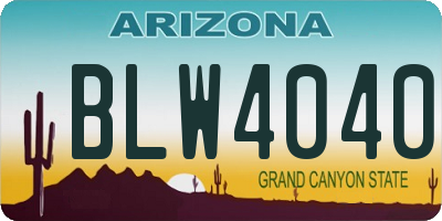 AZ license plate BLW4040