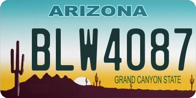AZ license plate BLW4087