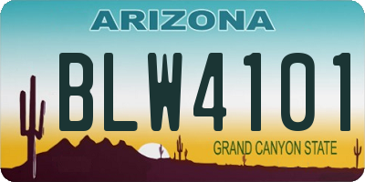 AZ license plate BLW4101