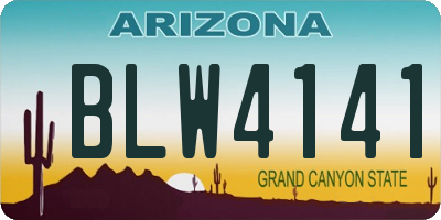 AZ license plate BLW4141