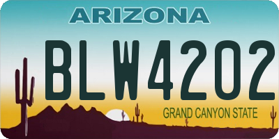 AZ license plate BLW4202