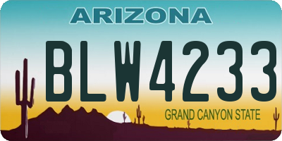 AZ license plate BLW4233