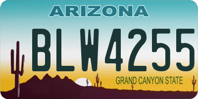 AZ license plate BLW4255