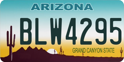 AZ license plate BLW4295