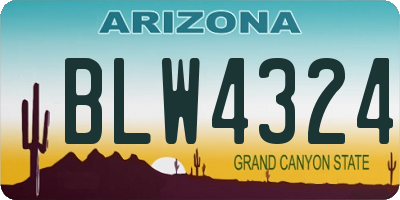AZ license plate BLW4324