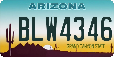 AZ license plate BLW4346