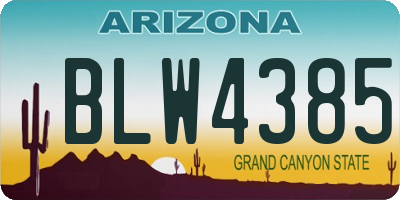 AZ license plate BLW4385