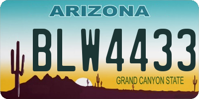 AZ license plate BLW4433