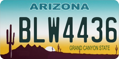 AZ license plate BLW4436
