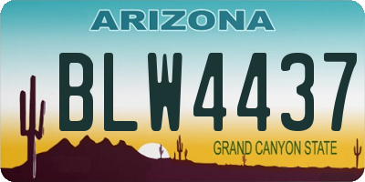 AZ license plate BLW4437