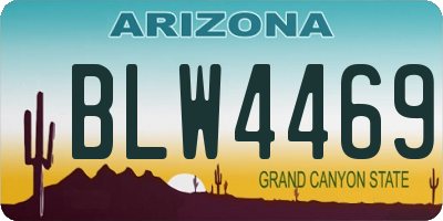 AZ license plate BLW4469