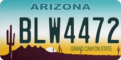 AZ license plate BLW4472