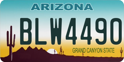 AZ license plate BLW4490
