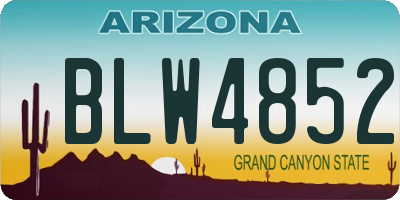 AZ license plate BLW4852