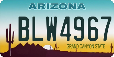 AZ license plate BLW4967