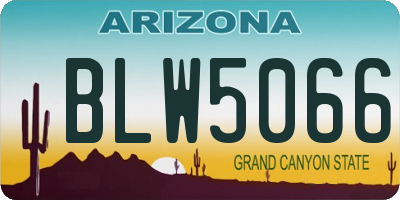 AZ license plate BLW5066