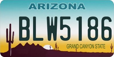 AZ license plate BLW5186