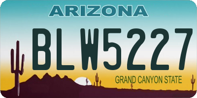 AZ license plate BLW5227