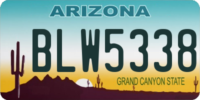 AZ license plate BLW5338