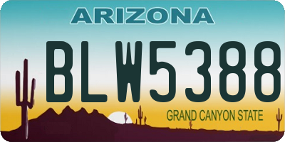 AZ license plate BLW5388