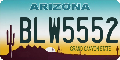 AZ license plate BLW5552