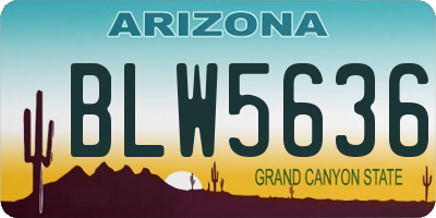 AZ license plate BLW5636