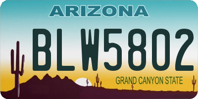 AZ license plate BLW5802