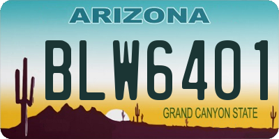 AZ license plate BLW6401