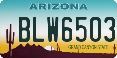 AZ license plate BLW6503