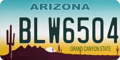 AZ license plate BLW6504