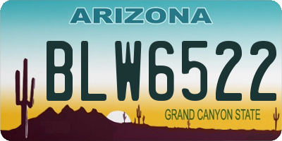 AZ license plate BLW6522