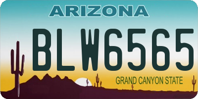 AZ license plate BLW6565