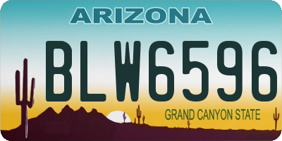 AZ license plate BLW6596
