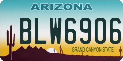 AZ license plate BLW6906